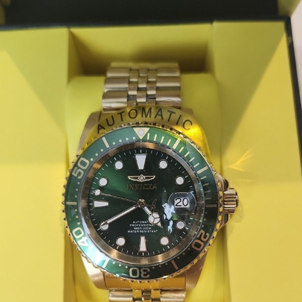 Invicta Gold and Green Automatic Watch